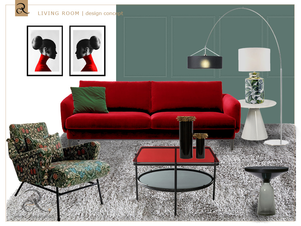 living room design concept 